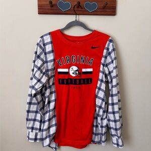 Nike reworked custom Plaid Long Sleeve Tee